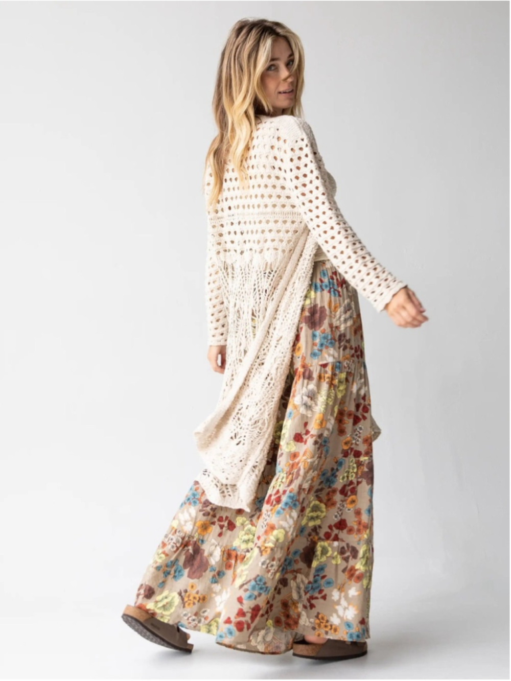 Natural Life Abigail Crochet Duster / Cardigan XL - Picture 2 of 6